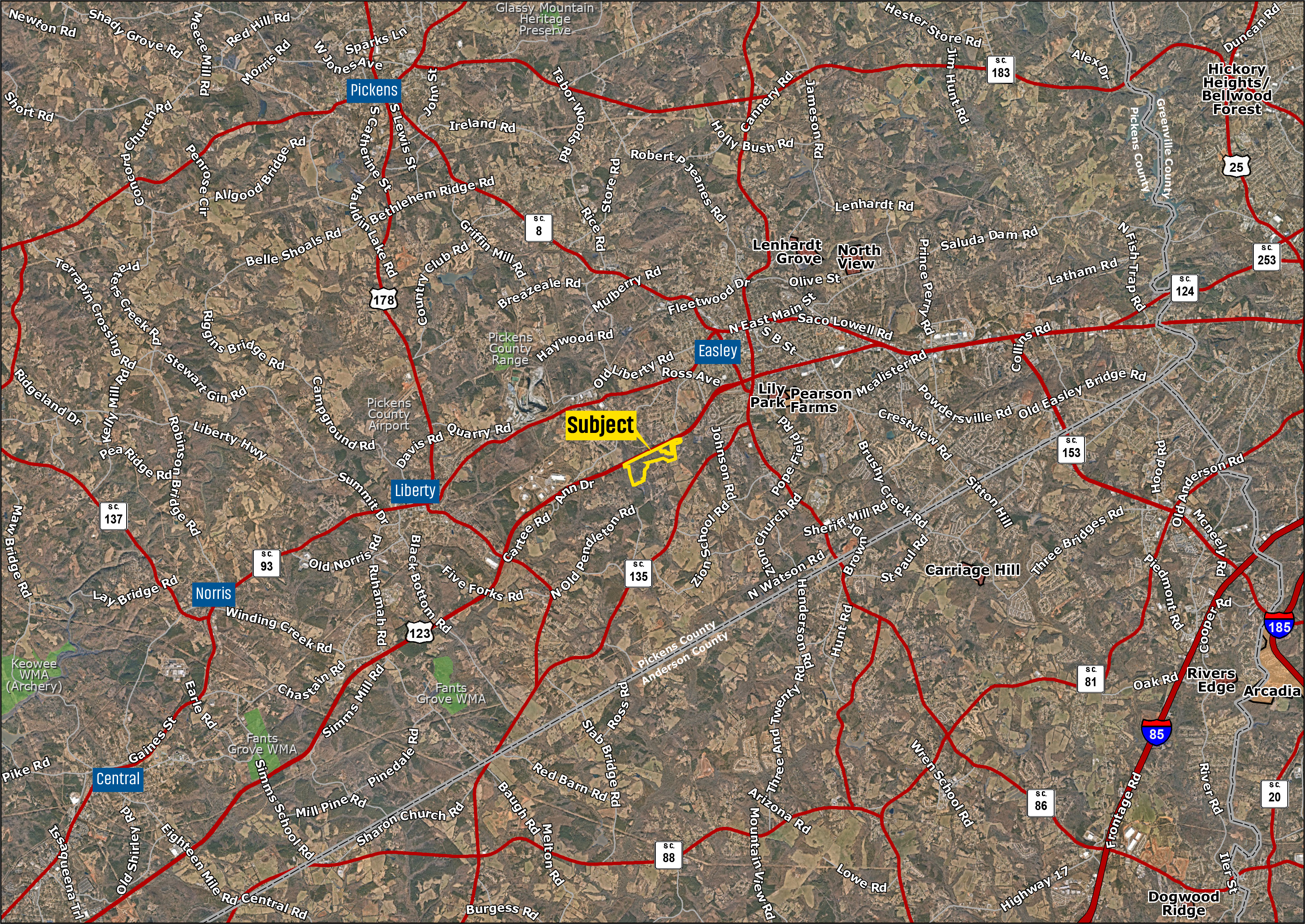±125 acres developable land